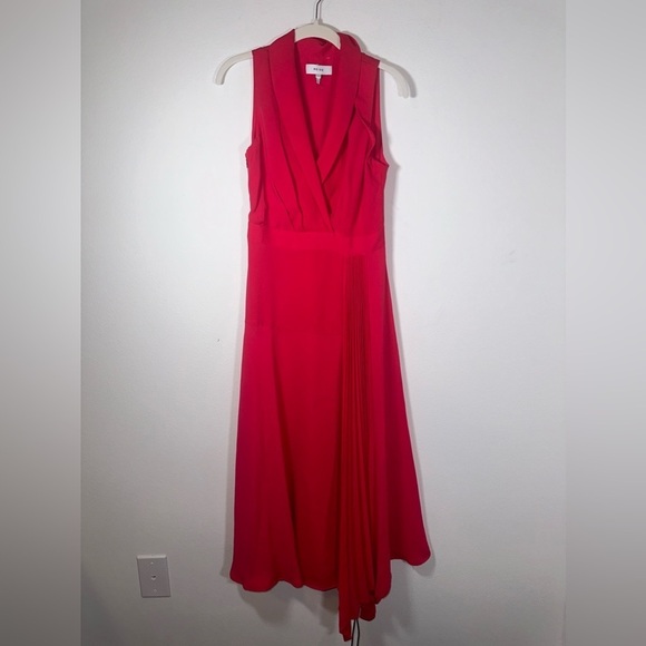 REISS CLAIRE PLEATED FITTED MIDI DRESS, NWOT - Picture 7 of 16